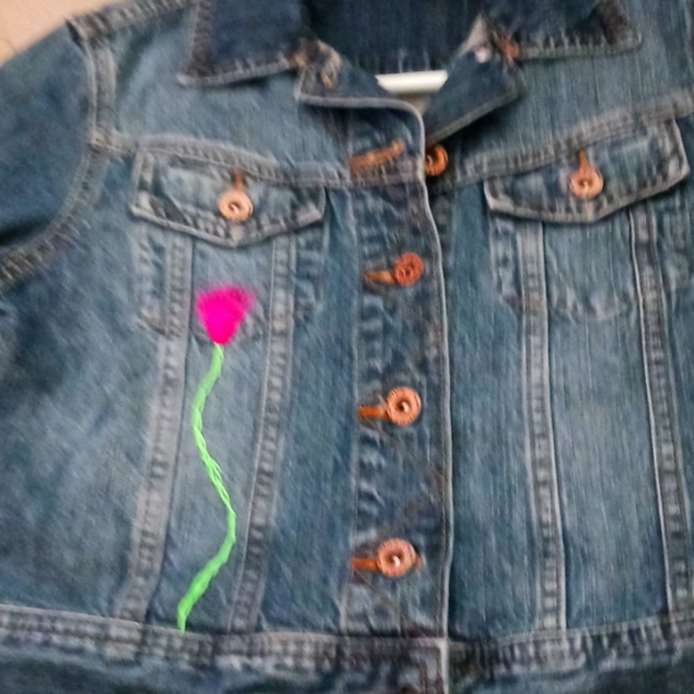Jean jacket hand embroidered
